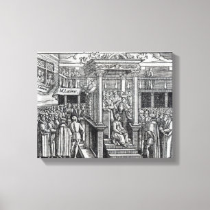 Hugh Latimer, der vor König Edward VI predigt Leinwanddruck
