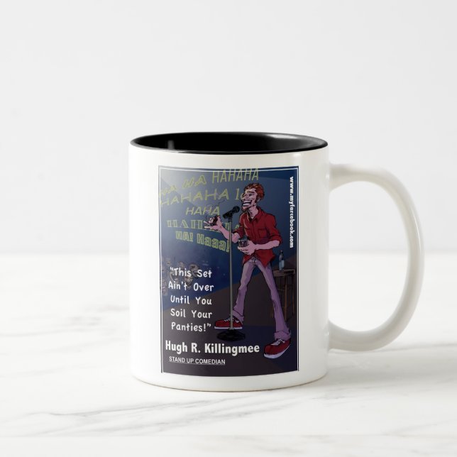 Hugh R. Killingmee- myFarcebook.com Fastfood- Zweifarbige Tasse (Rechts)