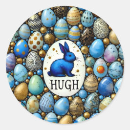 HUGH ~ Vielzahl der Ostereier ~ Runder Aufkleber