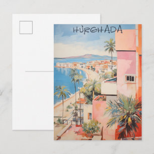 Hugharda Ägypten Reise Stadt Malerei Ästhetik Postkarte