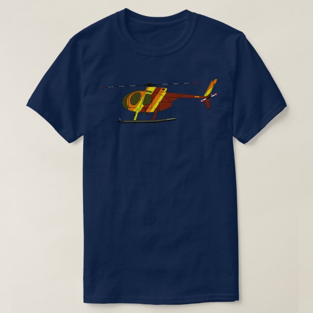 Hughes 500D Hubschrauber T-Shirt (Design vorne)