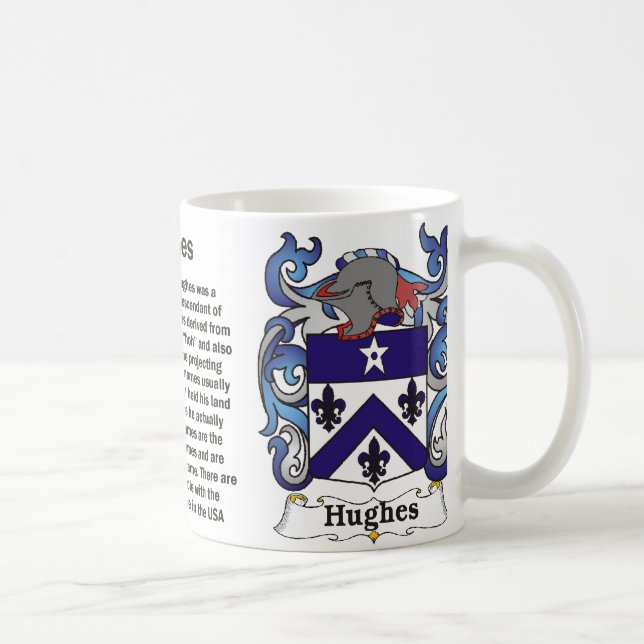 Hughes-Familienwappen auf einer Tasse (Rechts)