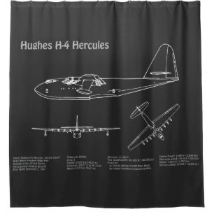 Hughes H-4 Hercules Spruce Goose - Flugzeugpläne Duschvorhang