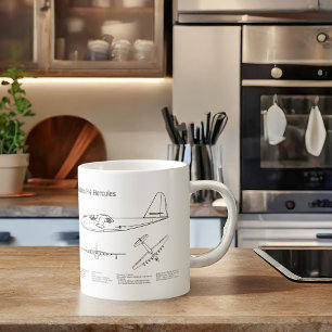 Hughes H-4 Hercules Spruce Goose - Flugzeugpläne Kaffeetasse