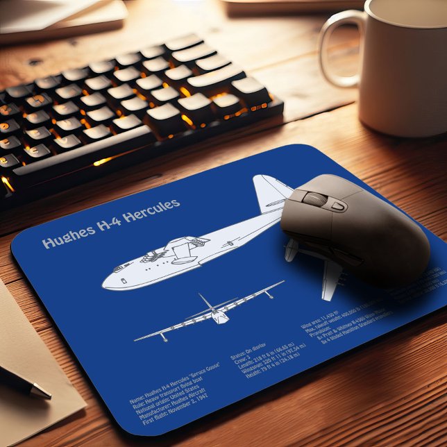 Hughes H-4 Hercules Spruce Goose - Flugzeugpläne Mousepad (Von Creator hochgeladen)