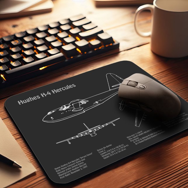 Hughes H-4 Hercules Spruce Goose - Flugzeugpläne Mousepad (Von Creator hochgeladen)