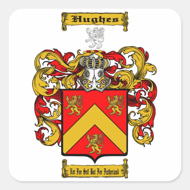 Hughes (Irisch) Quadratischer Aufkleber (Vorderseite)