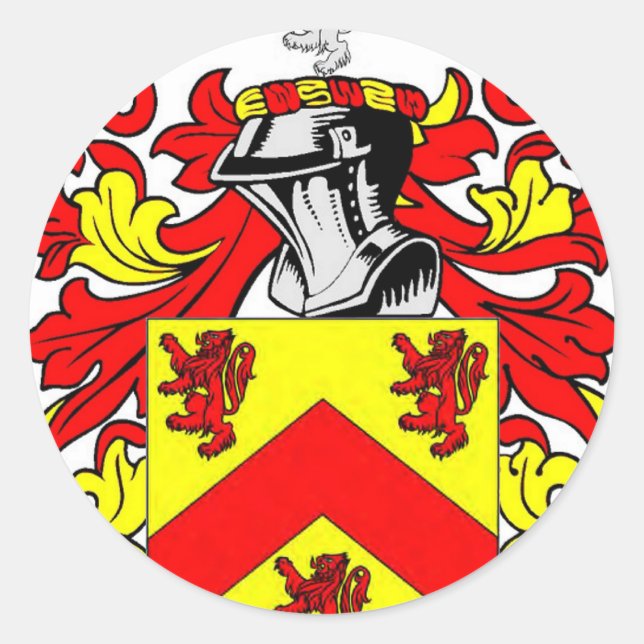 Hughes (irisch) Wappen Runder Aufkleber (Vorderseite)