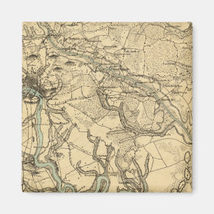 Hughes-Militärkarte von Richmond und Petersburgh Magnet