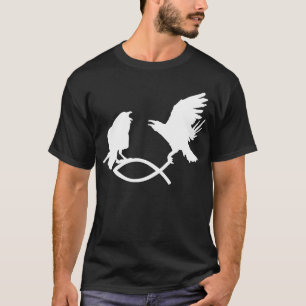 Hugin & Munin fangen christliche Fische Odin Thor T-Shirt
