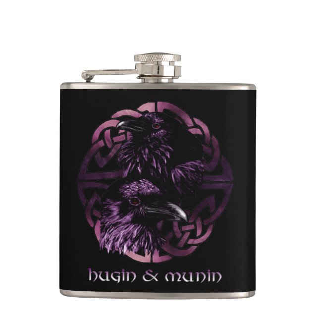 Hugin u. Munin Flasche Flachmann (Vorderseite)