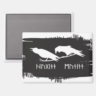 Huginn und Muninn Wikinger Raben nordeuropäische T Magnet