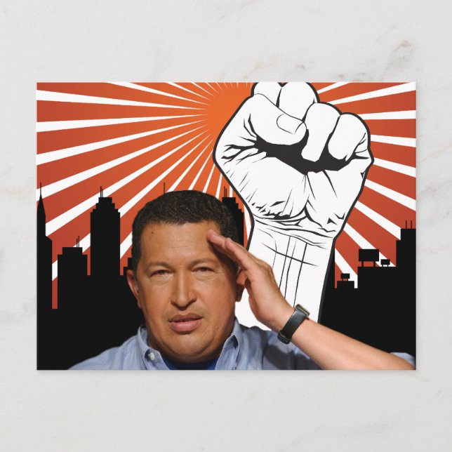 Hugo Chavez - Hugo Salutes Postkarte (Vorderseite)