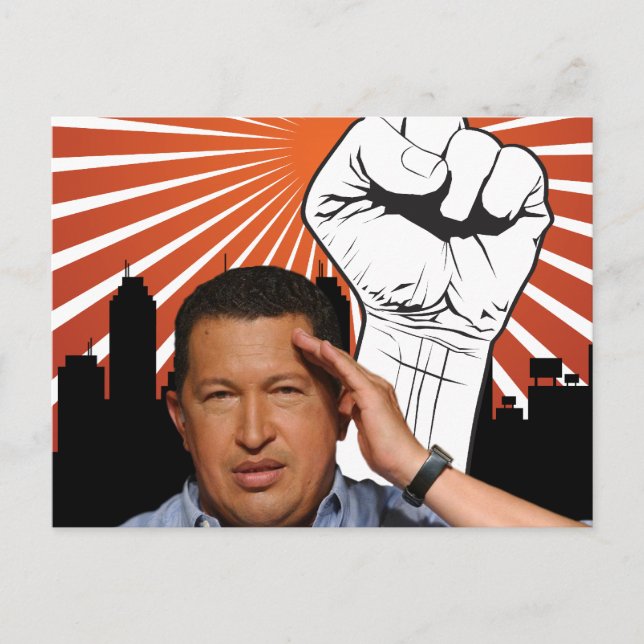 Hugo Chavez - Hugo Salutes Postkarte (Vorderseite)