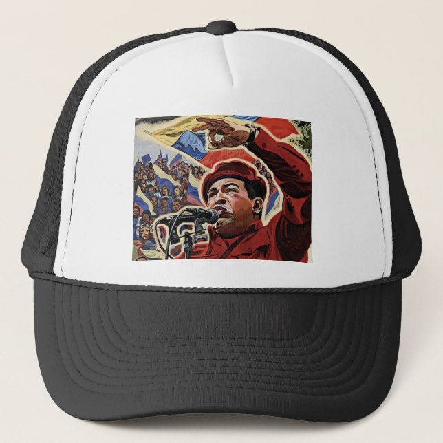 Hugo Chavez - Stil der Cartoon Revolution Truckerkappe (Vorderseite)