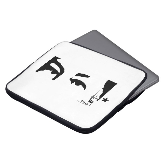 Hugo Chavezs Augen u. Unterzeichnung Laptopschutzhülle (Vorne Oben)