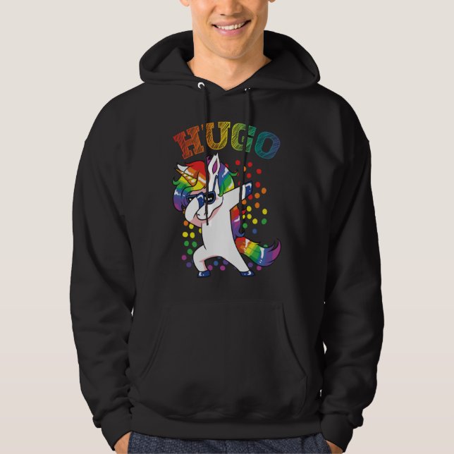 Hugo Dabbing Unicorn Hoodie (Vorderseite)