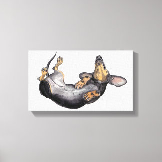 Hugo die Dackel schlafend Leinwand Mauer Kunst