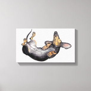Hugo die DackelschlafenLeinwand-Wandkunst Leinwanddruck
