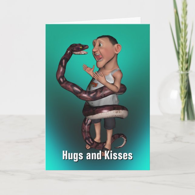 Hugs and Kisses Birthday Karte (Vorderseite)
