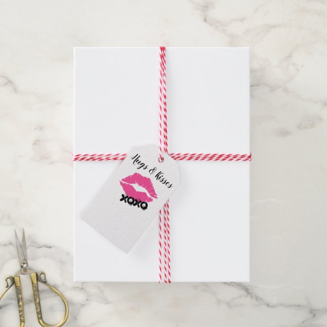 "Hugs and Kisses" Geschenkanhänger (Mit Garn)