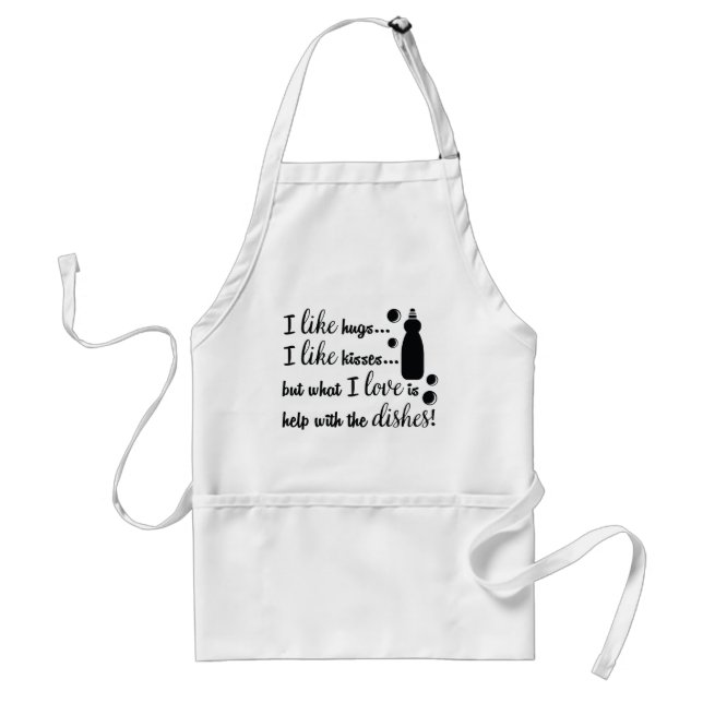 Hugs and Kisses Kitchen Quote Schürze (Vorne)