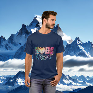 Hugs and Kisses Moderner Romantischer Valentinstag T-Shirt