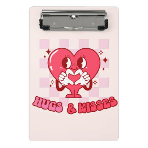 "Hugs and Kisses"   Niedliches und liebenswertes r Mini Klemmbrett