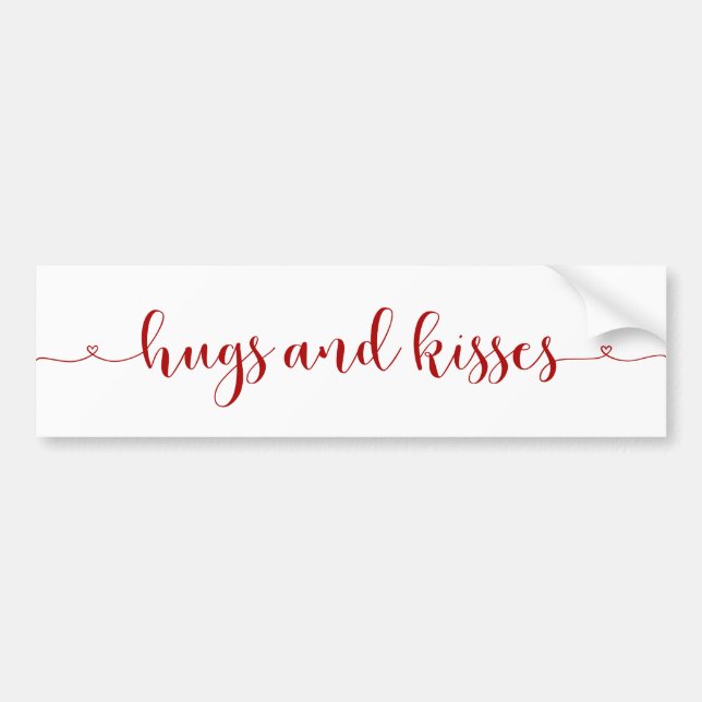 Hugs and Kisses Valentine's Day Autoaufkleber (Vorne)