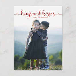 Hugs and Kisses Valentine's Day Foto Postkarte