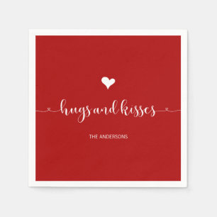 Hugs and Kisses Valentine's Day Paper Napkins Serviette