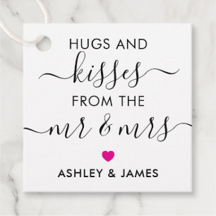 Hugs and Kisses von Herrn und Frau Tag, Fuchsia Geschenkanhänger