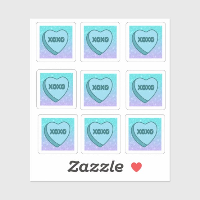 Hugs and Kisses XOXO Classroom Heart Sticker (Blatt)