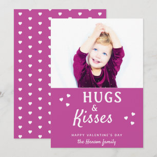Hugs & Baisers Coeur Saint Valentin`s Day Carte ph