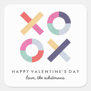 Hugs + Baisers Sticker Saint Valentin - Poudre