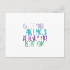 Hugs jetzt Postkarte