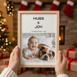 Hugs & Joy von den Menschen und der Hundekarte Feiertagskarte
