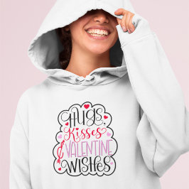 Hugs, kisses and Valentine Wishes, Hearts, Love 2 Hoodie
