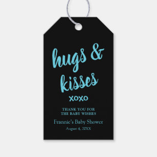 Hugs & Kisses Aquamarin danke dir Baby Shower Gesc Geschenkanhänger
