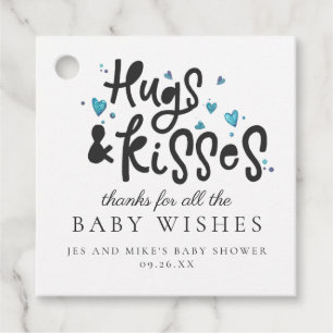 Hugs & Kisses Baby Showmarke Geschenkanhänger