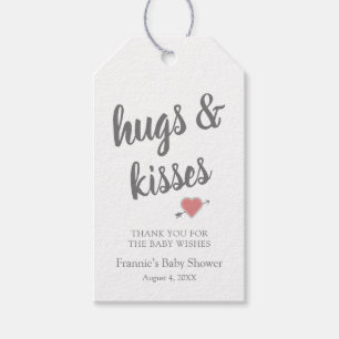 Hugs & Kisses danke dir Baby Shower Geschenktasten Geschenkanhänger