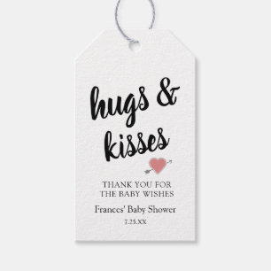 Hugs & Kisses danke Ihnen Baby Shower Geschenkanhänger