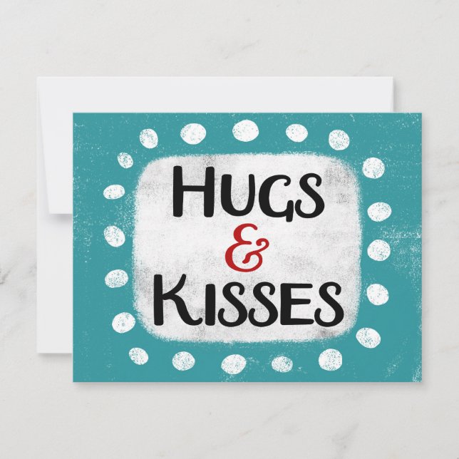 Hugs & Kisses Grußkarte Karte (Vorderseite)