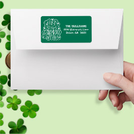 Hugs, Kisses & Kleeblatt wünscht St. Patrick's Day Adressaufkleber
