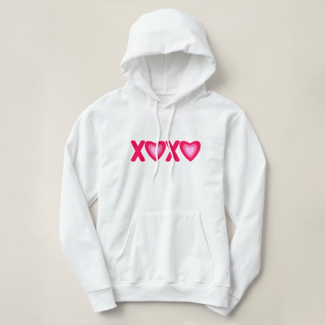 Hugs Kisses Liebe Hearts Hoodie (Design vorne)