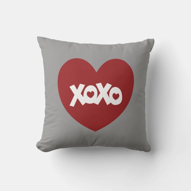 Hugs & Kisses Liebe & Herz Kissen (Vorderseite)