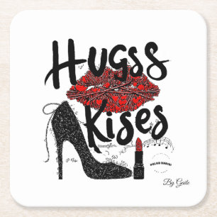 Hugs & Kisses Papier-Unterlage (6) Von Gaile Rechteckiger Pappuntersetzer