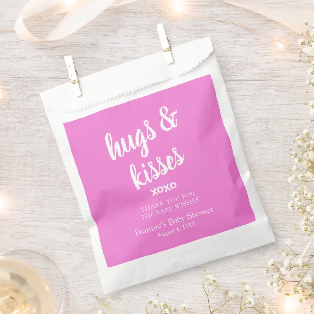 Hugs & Kisses pink danke Ihnen Baby Shower Geschenktütchen (Ausgeschnitten)