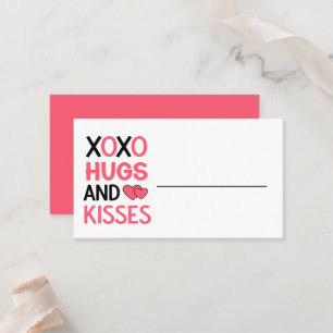 Hugs Kisses Romantic Wedding Pink Brautparty Platzkarte