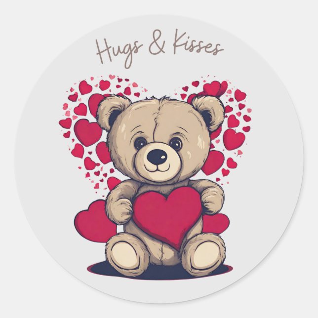 Hugs & Kisses Sticker (Vorderseite)